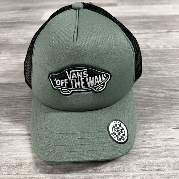 Vans Other - Vans Off The Wall Hat Cap Kids Snapback Green/Mesh‎ Black Skateboarding NWT